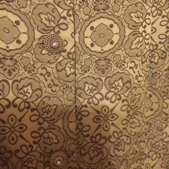 Oscar de la Renta Company Gold Patterned Blazer - Picture 3 of 5